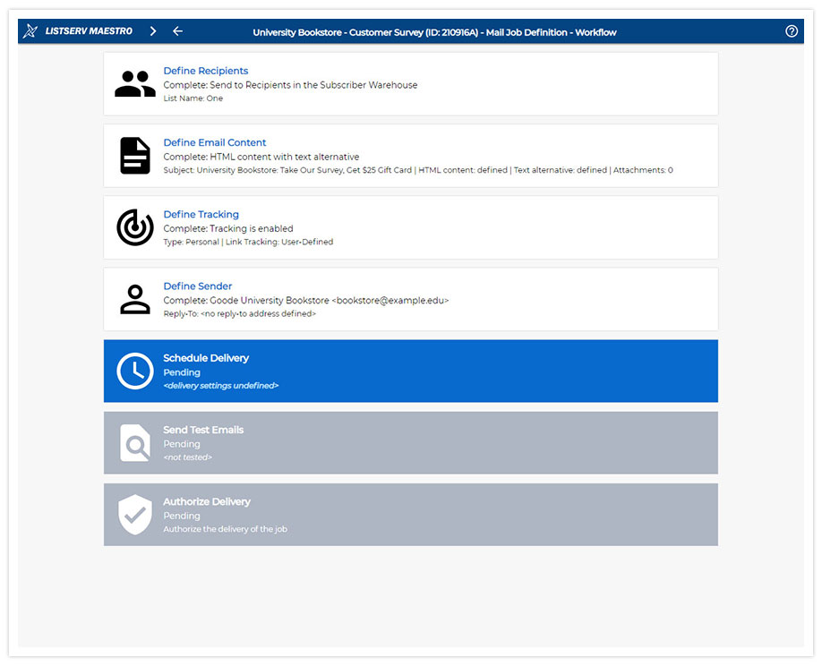 LISTSERV Maestro Job Workflow